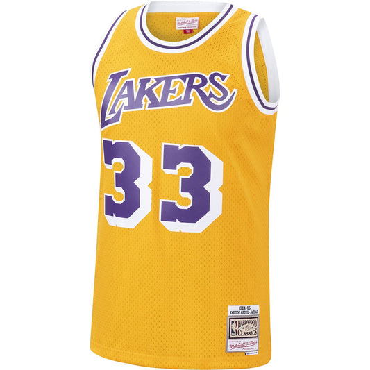 Men's Kareem Abdul-Jabbar Mitchell & Ness Lakers '71 Swingman Jersey - Gold