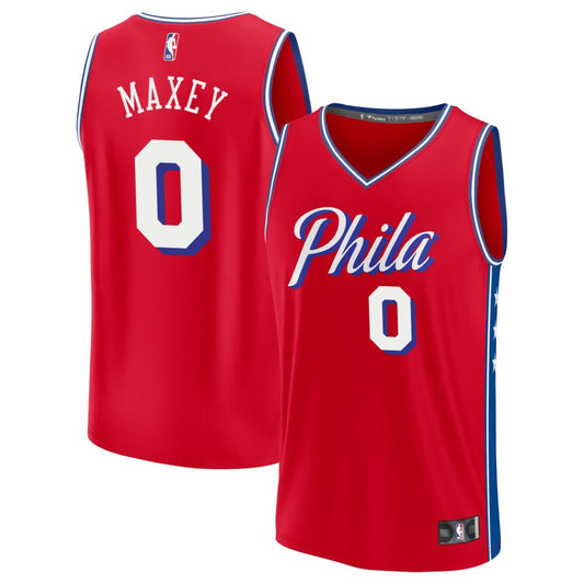 Tyrese Maxey  Philadelphia 76ers Fanatics Branded Fast Break Jersey - Red - Statement Edition