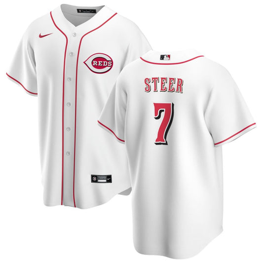 Spencer Steer Cincinnati Reds Nike Home Replica Jersey - White