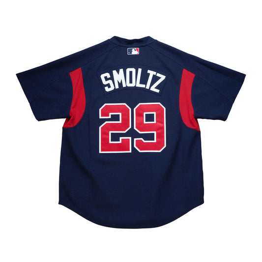 Men's Atlanta Braves John Smoltz 2003 Mitchell & Ness Navy Cooperstown Batting Practice Jersey