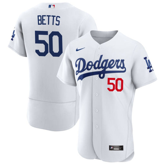 Mookie Betts Los Angeles Dodgers Nike Home Authentic Patch Jersey - White