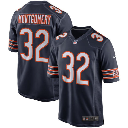 Men's Chicago Bears David Montgomery Navy Game Jersey