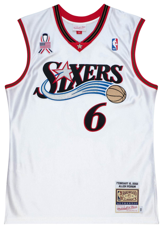 Men's Iverson Allen Mitchell & Ness 76ers '02 Authentic ASG Jersey - White