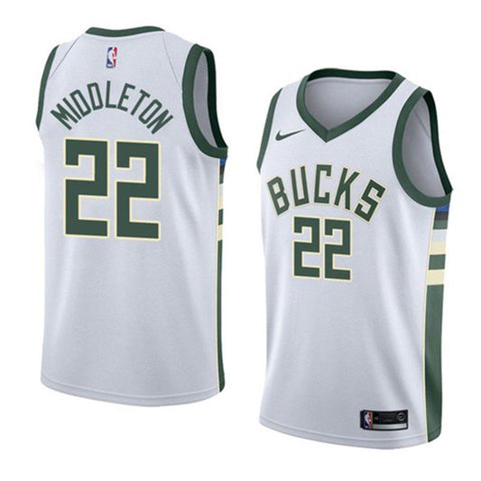 Men's Milwaukee Bucks Khris Middleton Association Jersey - White