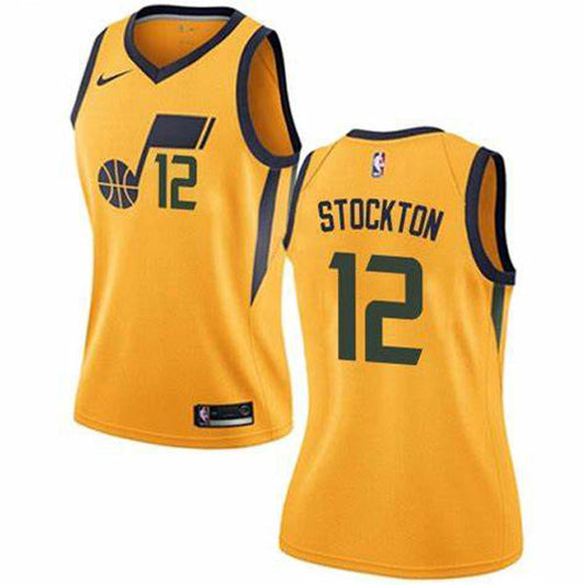 Women's Utah Jazz John Stockton Statement Edition Jersey - Gold