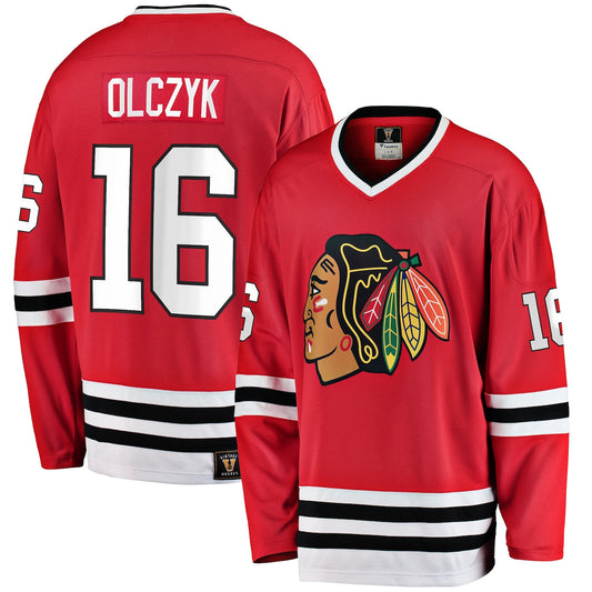 Men's Eddie Olczyk Fanatics Blackhawks Premier Breakaway Retired Jersey - Red