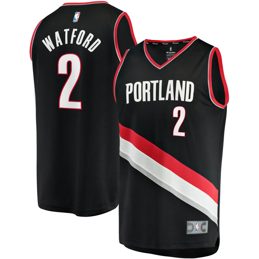 Trendon Watford Portland Trail Blazers Fanatics Branded 2021/22 Fast Break Replica Jersey - Icon Edition - Black