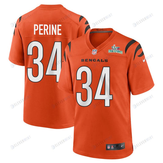 Samaje Perine 34 Cincinnati Bengals Super Bowl LVII Champions Men Alternate Game Jersey - Orange