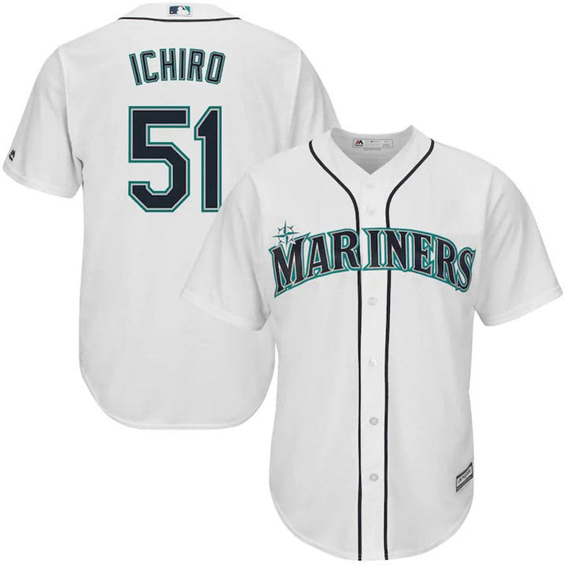 Men's Seattle Mariners Ichiro Suzuki Replica Home Jersey - White