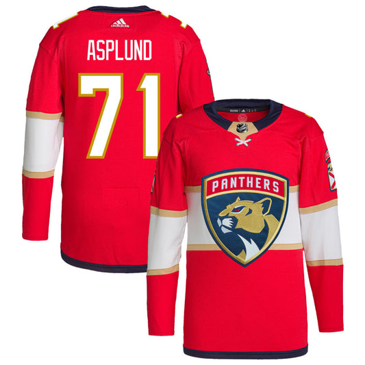 Rasmus Asplund Florida Panthers adidas Home Primegreen Authentic Pro Jersey - Red