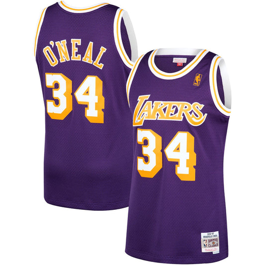 Men's Los Angeles Lakers Shaquille O'Neal Mitchell & Ness NBA Mens Hardwood Classic 1996-97 Swingman Purple Jersey