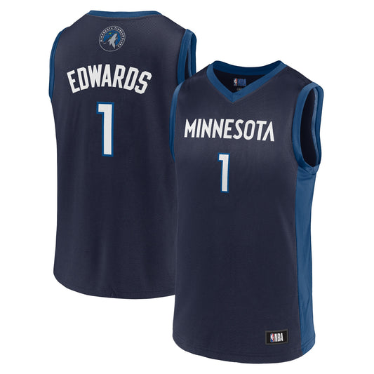 Men's Anthony Edwards Navy Minnesota Timberwolves Team Player Jersey