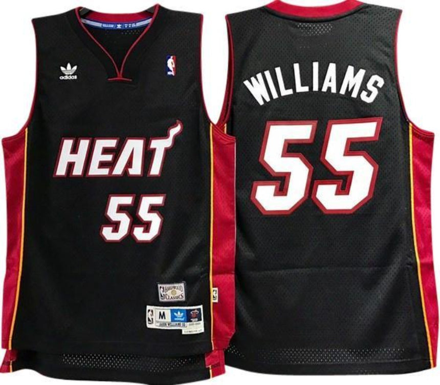 Men??s Miami Heat Jason Williams adidas Black Hardwood Classics Swingman Jersey