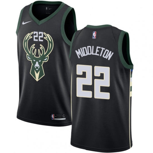 Men's Milwaukee Bucks Khris Middleton Alt Jersey Statement Edition Black