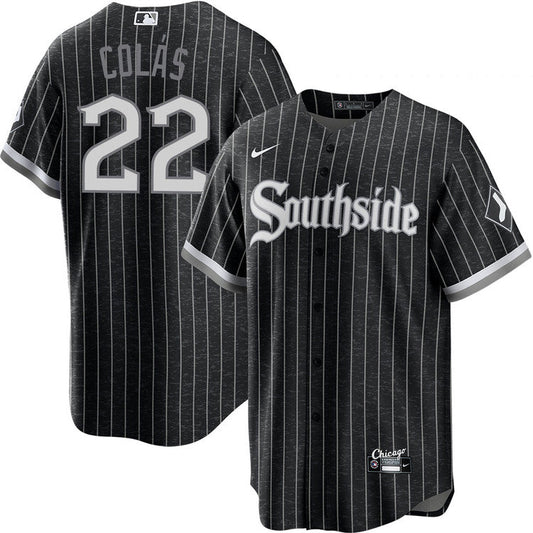 Men's Oscar Colas Chicago White Sox Black City Connect Replica Jersey