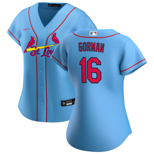 Nolan Gorman St. Louis Cardinals Nike Women's Alternate Replica Jersey - Blue