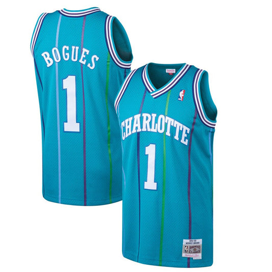 Men??s Muggsy Bogues Charlotte Hornets 1992-93 Swingman Replica Jersey By Mitchell & Ness