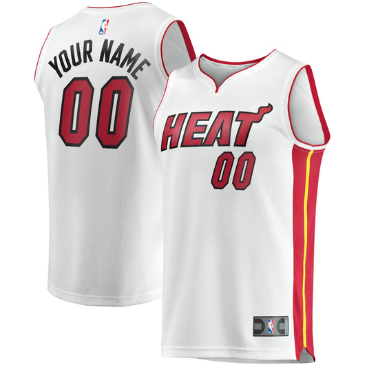 Miami Heat Fanatics Branded Youth Fast Break Custom Replica Jersey White - Association Edition