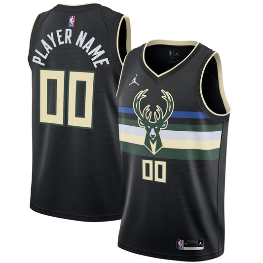 Milwaukee Bucks Jordan Brand Swingman Custom Jersey - Statement Edition - Black