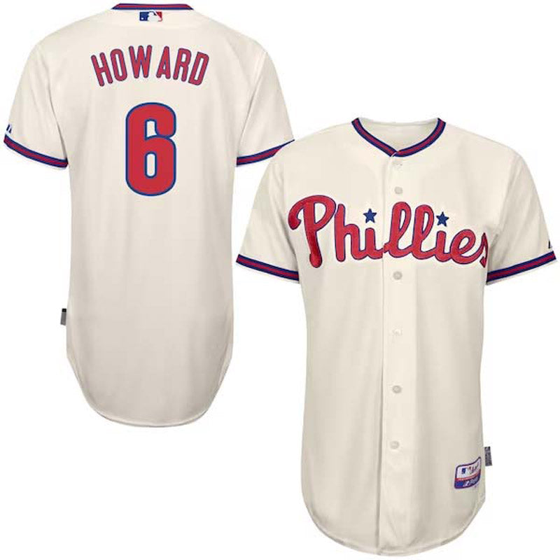 Men's Philadelphia Phillies Ryan Howard Replica Alternate Jersey - Cream