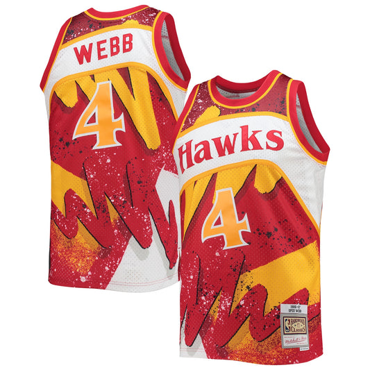 Spud Webb Atlanta Hawks Mitchell & Ness Hardwood Classics 1986/87 Hyper Hoops Swingman Jersey - Red