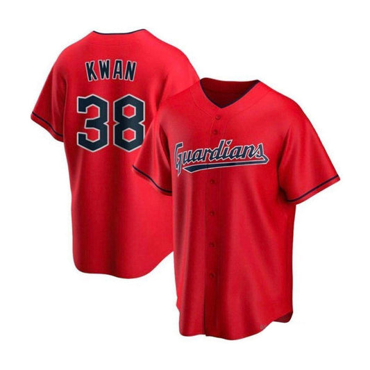 Men's Cleveland Guardians Steven Kwan Cool Base Replica Alternate Jersey - Red