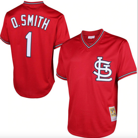 Men's Mitchell & Ness Ozzie Smith 1996 St. Louis Cardinals Batting Practice Cooperstown Jersey