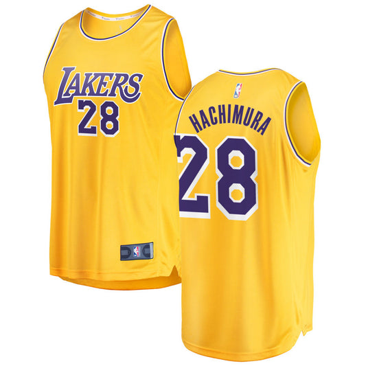 Rui Hachimura Los Angeles Lakers Fanatics Branded 2018/19 Fast Break Replica Jersey Gold - Icon Edition