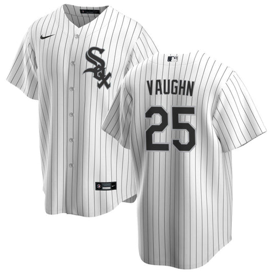 Men's Andrew Vaughn Chicago White Sox Home White Premium Stitch Replica Jersey