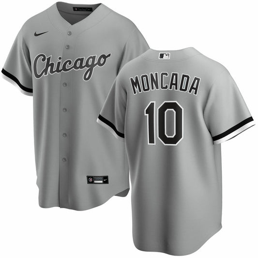 Men's Yoan Moncada Chicago White Sox Gray Road Replica Team Jersey