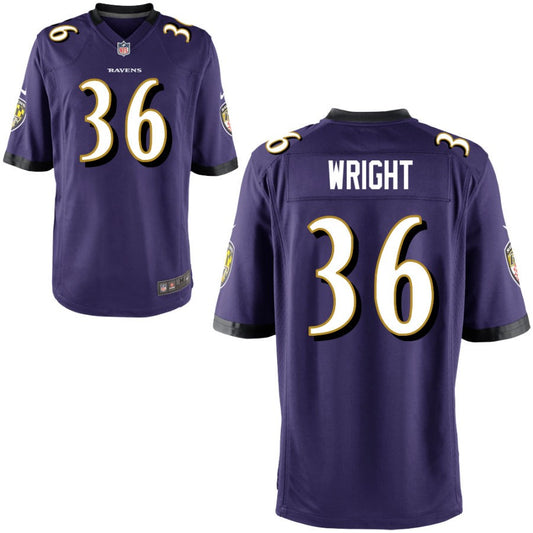 Owen Wright Baltimore Ravens Nike Youth Game Jersey - Purple