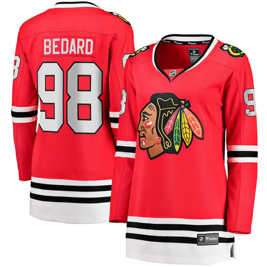 Women's Connor Bedard Chicago Blackhawks Fanatics Branded Red Breakaway Home Jersey