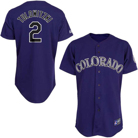 Men's Colorado Rockies Troy Tulowitzki Replica Alternate Jersey - Purple