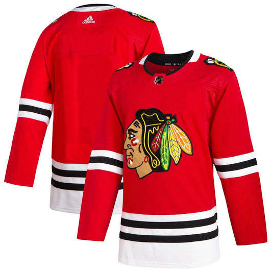 Men's Chicago Blackhawks Adidas Red Home Authentic Blank Jersey