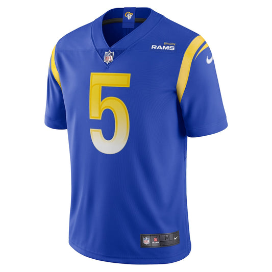 Men's Jalen Ramsey Nike Rams Bone Vapor Limited Jersey - Blue