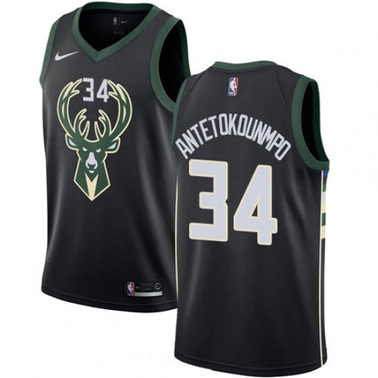 Men's Milwaukee Bucks Giannis Antetokounmpo Alt Jersey Statement Black