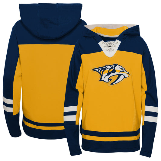 Nashville Predators Preschool Ageless Revisited Lace-Up V-Neck Pullover Hoodie - Gold