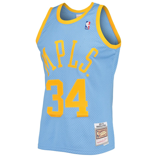 Men's Shaquille O'Neal Mitchell & Ness Lakers 2001/02 Hardwood Classics Swingman Jersey - Light Blue