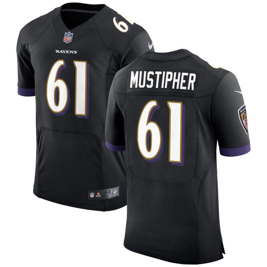 Sam Mustipher Baltimore Ravens Nike Speed Machine Elite Jersey - Black