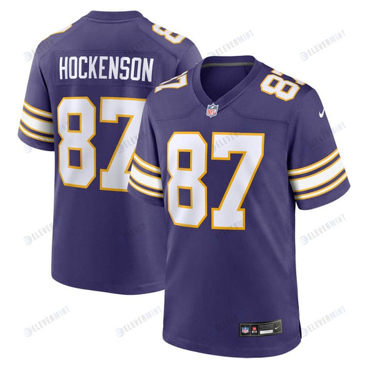 T.J. Hockenson 87 Minnesota Vikings Classic Game Men Jersey - Purple