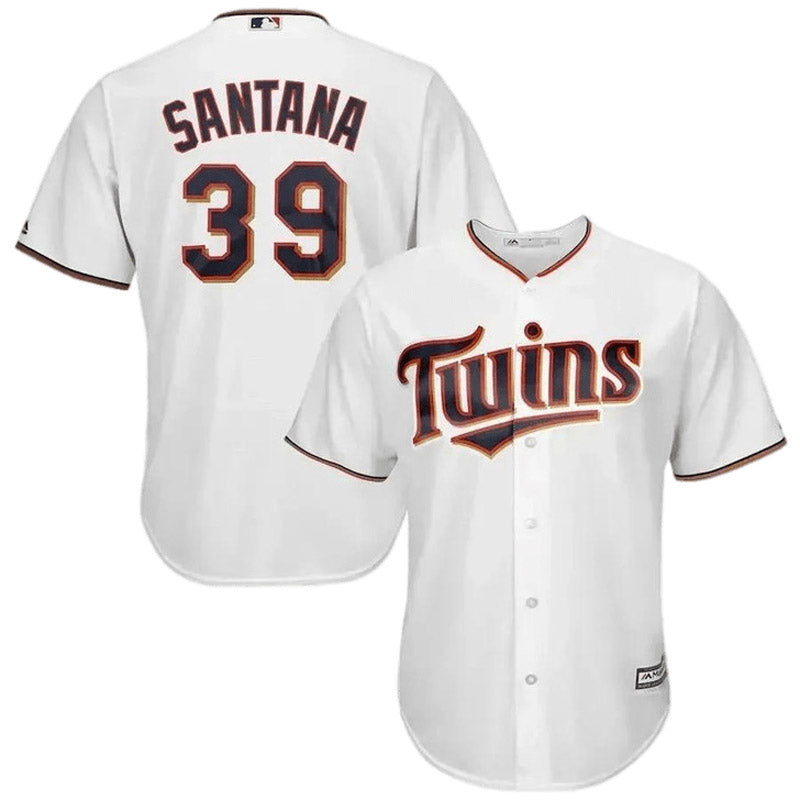 Men's Minnesota Twins Johan Santana Replica Home Jersey - White