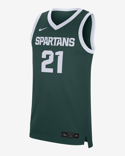 Men's Michigan State Spartans Replica #21 Basketball Jersey ?Green