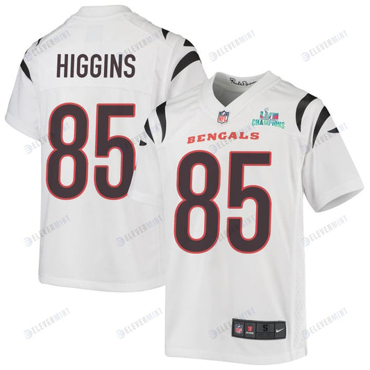 Tee Higgins 85 Cincinnati Bengals Super Bowl LVII Champions Youth Game Jersey - White