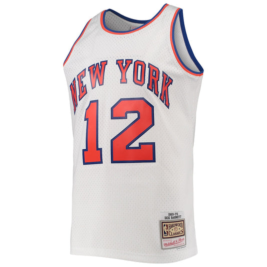 Men's Dick Barnett Mitchell & Ness Knicks Swingman Jersey - White