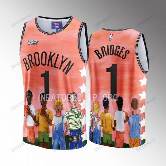 Mikal Bridges 1 Brooklyn Nets NBA & KidSuper Studios Unisex Hometown Jersey