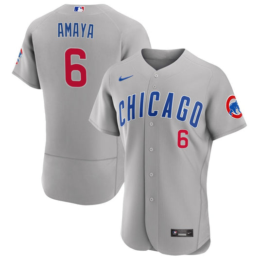 Miguel Amaya Chicago Cubs Nike Road Authentic Jersey - Gray