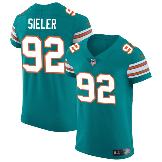 Zach Sieler Miami Dolphins Nike Elite Vapor Untouchable Jersey - Aqua