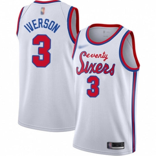 Men's Philadelphia 76ers Allen Iverson Swingman Hardwood Classics Basketball Jersey White