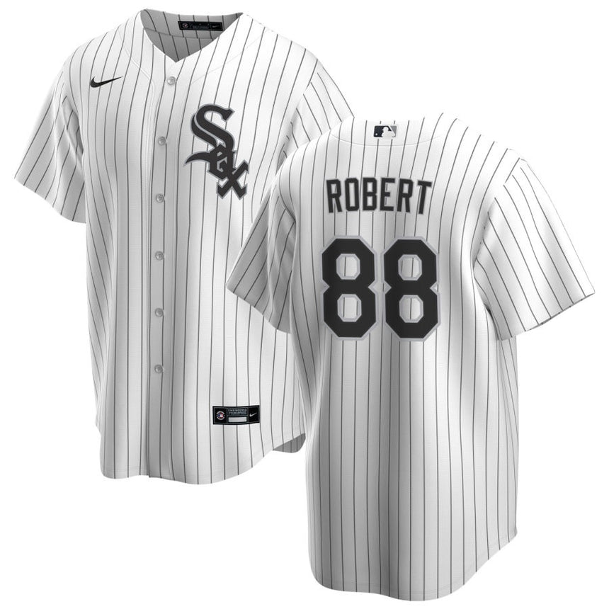 Men's Luis Robert Chicago White Sox White Home Premium Stitch Replica Jersey