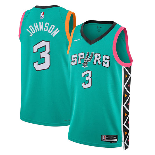 Men's San Antonio Spurs Keldon Johnson City Edition Jersey - Green